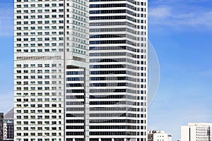 Modern skyscrapers in business district in Warsaw