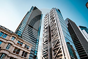 Modern skyscrapers in the city of London