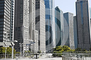 Modern skyscrapers in downtown Shanghai.