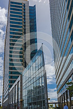 Modern skyscrapers make up the new architecture in Port-of-Spain Trinidad