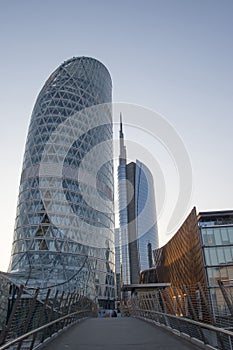 Modern skyscrapers in Milan, Porta Nuova district.