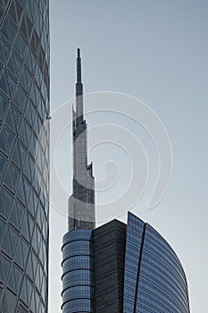 Modern skyscrapers in Milan, Porta Nuova district.