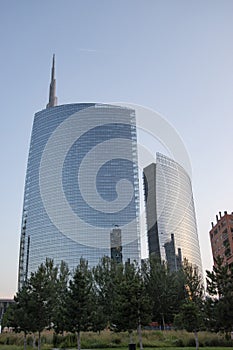 Modern skyscrapers in Milan, Porta Nuova district.