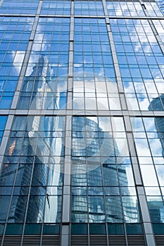 Modern skyscrapers of steel and glass