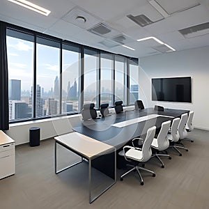 Modern and sleek office space perfect for a professional setting. generative AI