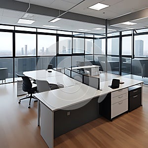 Modern and sleek office space perfect for a professional setting. generative AI