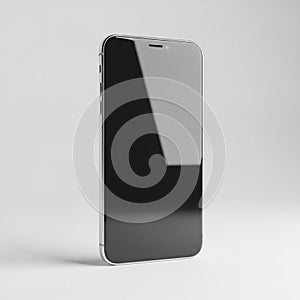 Sleek Silver Smartphone with Black Screen Displayed on a White Background mobile phone cell phone