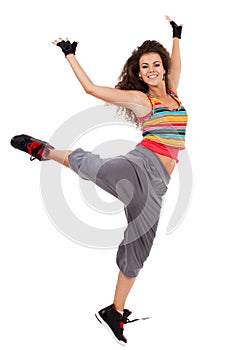Modern slim hip-hop style woman dancer