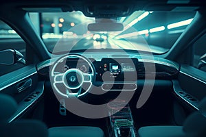 Modern smart car interior. Generate Ai