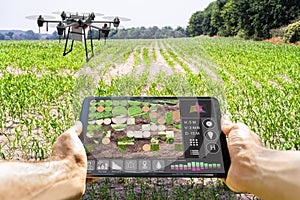 Modern Smart Farming Agriculture Technology At Farm