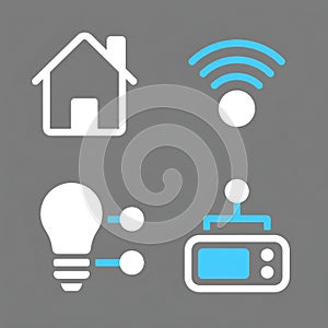 Smart Home Automation System Icons Internet of Things Technology