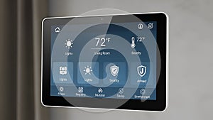 Smart Home Control Panel - Touchscreen Interface for Lights, Security, and Temperature