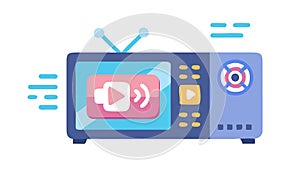 Modern Smart TV with User Interface Display Vector, vector design Generative AI