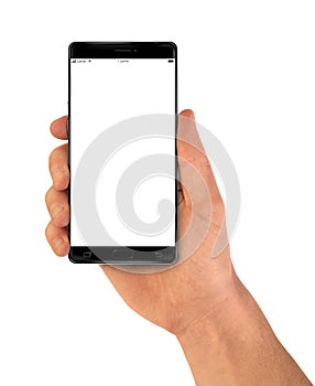 Modern Smartphone bezel less in hand black