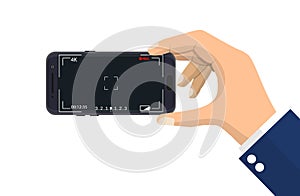 Modern smartphone with camera application.