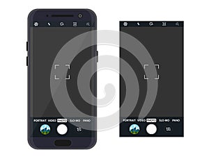 Modern smartphone with camera application