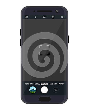 Modern smartphone with camera application