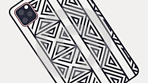 Modern Smartphone Case with Geometric Pattern, Tech Accessory Vector Design Generative AI