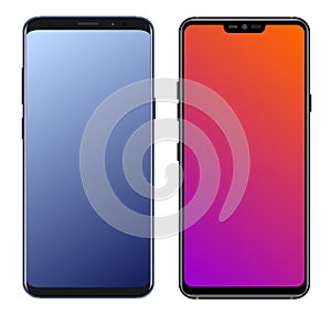 Modern smartphone color set