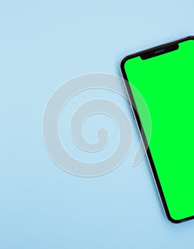 Modern smartphone device with empty screen for app logo