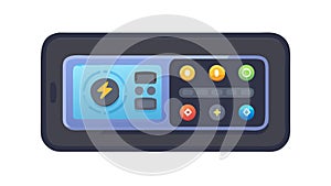 Modern smartphone with digital user interface and icons display, vector design Generative AI