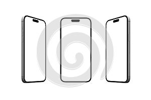 Modern smartphone showcasing in front and sides view