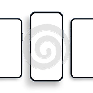Modern Smartphones Mockups with Blank Screens, Front View