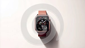 Stylish smartwatch with interactive display on neutral background photo