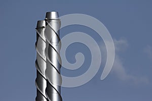 Modern smokestack - landscape format