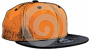 Modern Snapback Vector with Outline Isolated on White Background