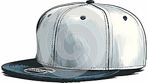 Modern Snapback Vector with Outline Isolated on White Background