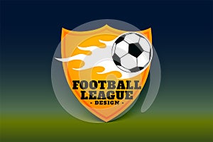 modern soccer premier league background with shield logo design