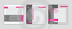 Modern Social Media banner template can be edited. Anyone can use this design easily. Promotional web banners for social media