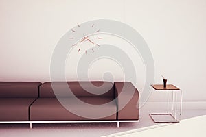 Modern sofa and end table