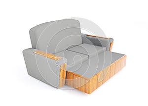 Modern sofa isolated on white 3d render