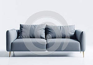 Modern sofa with pillows. Generative AI