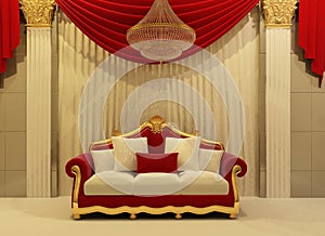 Modern sofa in royal interior