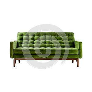 Green modern sofa on white background