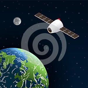 Modern Space Satellite Composition