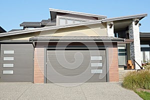 Modern Spacious Angled Roof Home House Residence Exterior Custom Siding Gable Details