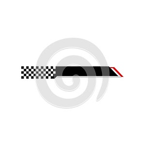 Modern Speed Race Flag Banner Background Logo
