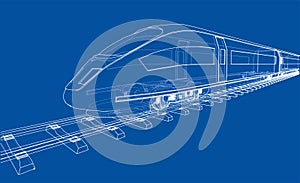 Modern speed train concept. Vector