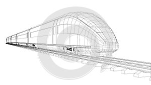 Modern speed train silhouette