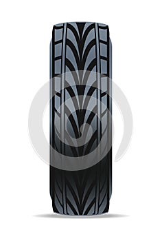 Modern speedy car tire vector icon