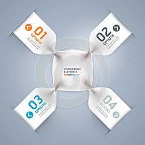 Modern spiral infographics options banner.