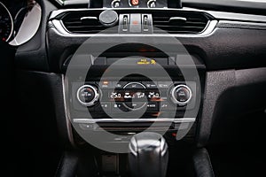 Modern sport car interior electronic safety systems