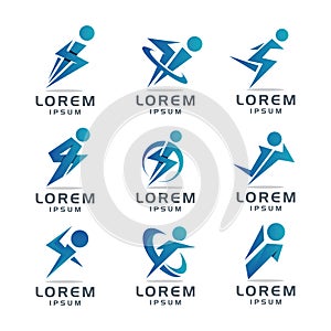 Modern Sport people logo set