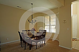 Modern square wood dining room set