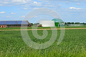 Modern stable with biogas and solar