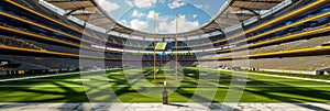Modern stadium interior sleek design and expansive seating with unobstructed views photo